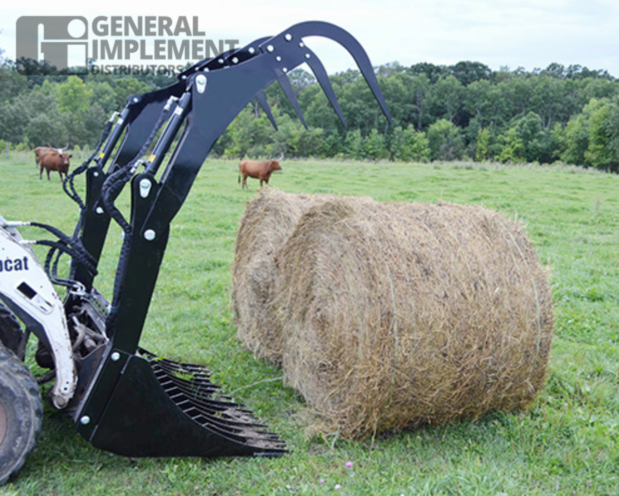 SKID STEER ROUND BALE GRAPPLE